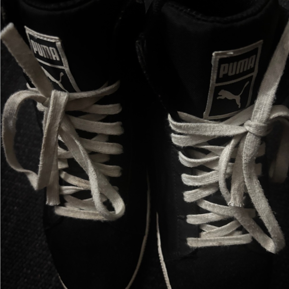 Puma Womens Classic Wedge Sneakers Black White size 10 - Picture 5 of 6